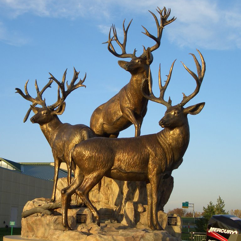 garden life size bronze deer statues
